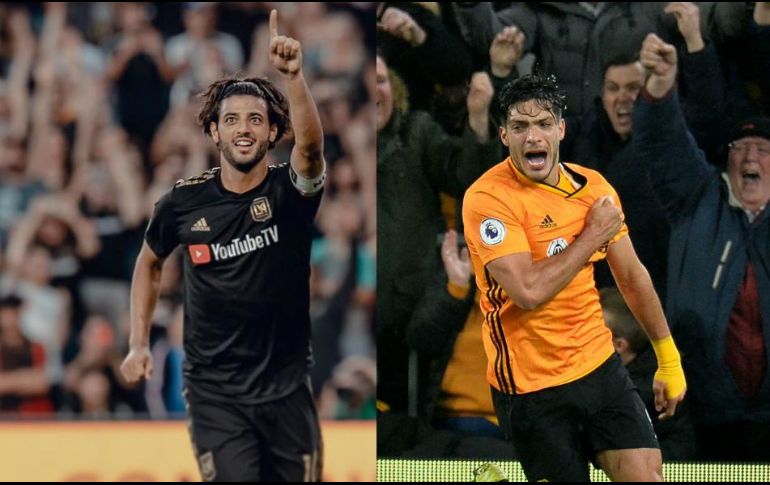 Carlos Vela juega actualmente para Los Angeles FC de la MLS, mientras que Raúl Jiménez para el Wolves de la Premier League. ESPECIAL