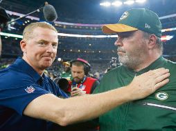 Pasado y futuro. Jason Garrett (izq.) fue despedido el domingo por los Cowboys; su lugar lo tomará McCarthy, quien venció en dos ocasiones en Playoffs a su predecesor. AP / T. Gutiérrez