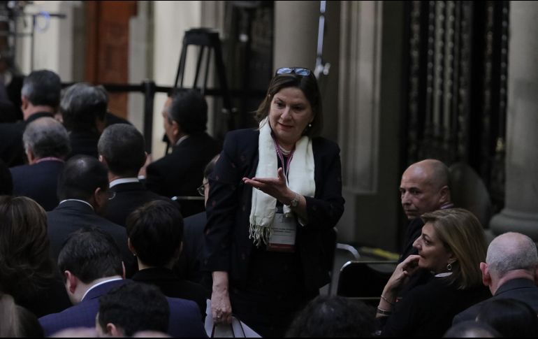 Martha Bárcena Coqui, embajadora de México en Estados Unidos, durante la 31 reunión de embajadores y cónsules en Palacio Nacional. NTX/M. González