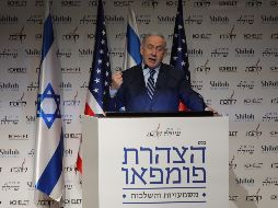 Benjamin Netanyahu durante una ceremonia en el Centro de Herencia Begin en Jerusalén. EFE/A. Sultan