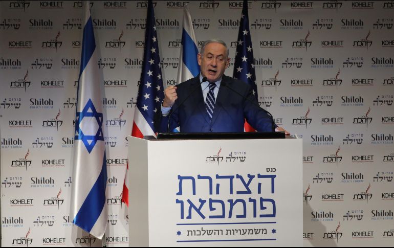 Benjamin Netanyahu durante una ceremonia en el Centro de Herencia Begin en Jerusalén. EFE/A. Sultan