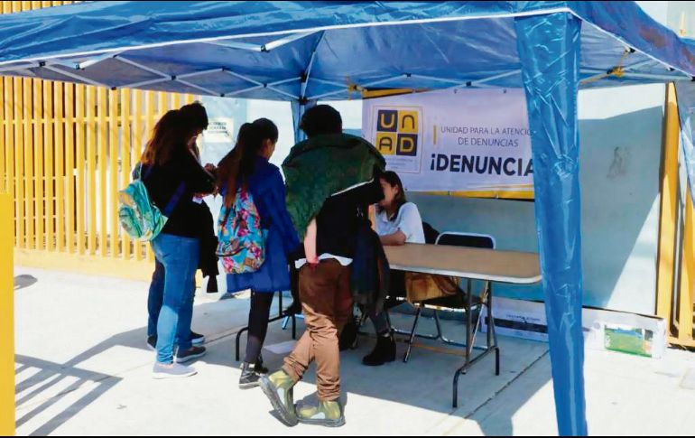 Las mesas de denuncia fueron instaladas en las preparatorias 7 y 9 y la Facultad de Filosofía y Letras. ESPECIAL