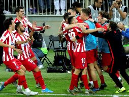Atlético pudo remontar el marcador adverso y llevarse el triunfo en los últimos minutos. EFE / J. Martín
