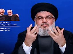 Hasán Nasralá lanzó las amenazas en un largo discurso retransmitido por televisión. EFE/EPA/AL-MANAR TV