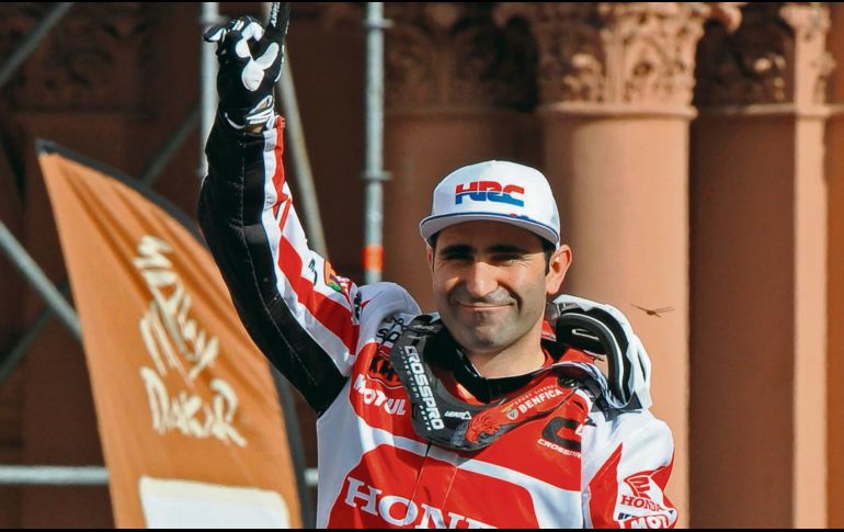 Recordado. Gonçalves participaba por decimotercera ocasión en el Dakar; en 2015 fue subcampeón en motos. AFP