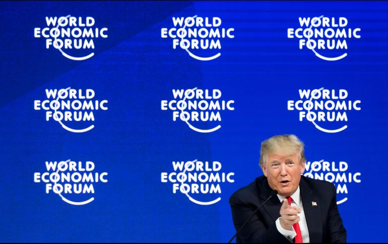 Fotografía de archivo que muestra a Donald Trump durante su participación en el Foro Económico Mundial de Davos, en el 2018. AFP/F. Cofrini
