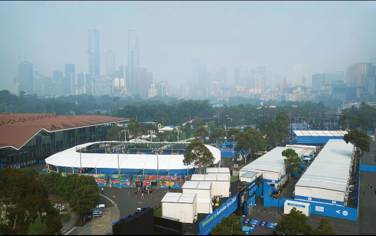 Melbourne Park. La contaminación es evidente en la sede del torneo. EFE