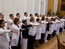 Los asignados del IMSS para los estados, en sesión extraordinaria del Consejo Técnico del Instituto. NOTIMEX/G. Durán