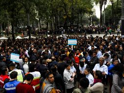 Miles de personas participaron en el macrosimulacro que se realizó esta mañana sobre avenida Reforma y otros puntos de la Ciudad de México. NTX/J. Carrasco