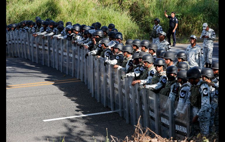 El bloqueo ocurrió en la carretera mientras la carvana iba de Ciudad Hidalgo a Tapachula. AP/M. Ugarte