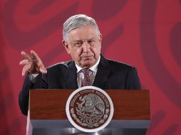 Ándrés Manuel López Obrador en laa rueda de prensa matutina este viernes, en el Palacio Nacional de Ciudad de México. EFE/S. Gutiérrez