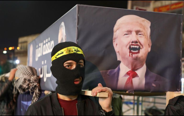 Palestinos se manifestaron contra el proyecto impulsado por el presidente de Estados Unidos, Donald Trump. AFP/J. Ashtiyeh