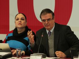 Senadores del grupo parlamentario de Morena llevan a cabo la IV Reunión Plenaria, a la que acude el canciller Marcelo Ebrard. NTX/M. González