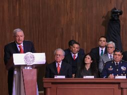 El Presidente Andrés Manuel López Obrador preside la ceremonia conmemorativa del 103 aniversario de la promulgación de la Constitución Mexicana. NTX/M. González