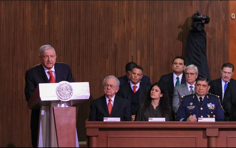 El Presidente Andrés Manuel López Obrador preside la ceremonia conmemorativa del 103 aniversario de la promulgación de la Constitución Mexicana. NTX/M. González