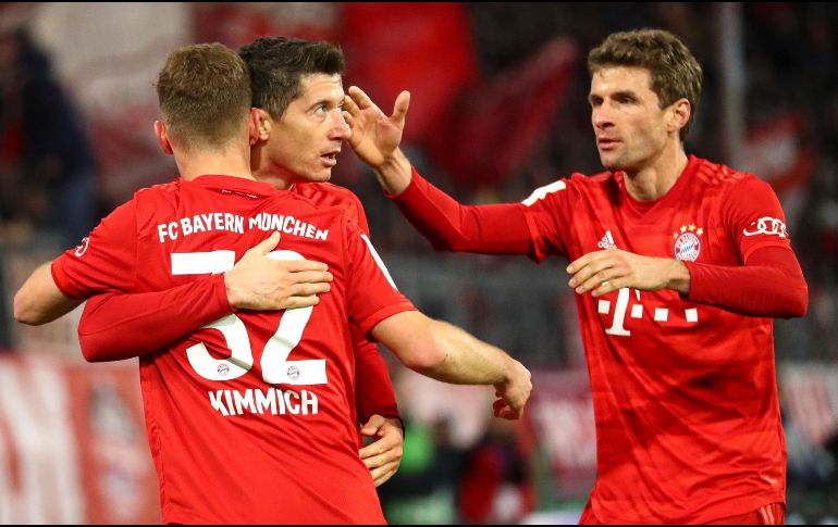 Robert Lewandowski y Thomas Müller anotaron dobletes en la victoria de los Bávaros. AP / M. Schrader