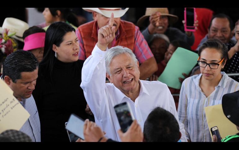 El presidente Andrés Manuel López Obrador dialogó con indígenas otomíes y chichimecas en Guanajuato. NOTIMEX/I. Hernández