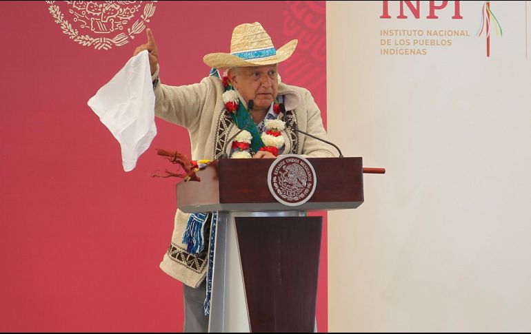 El Mandatario destacó que los pueblos originarios son los principales actores de la transformación que lleva a cabo en el país. NTX/I. Hernández