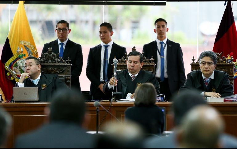 Jueces que llevarán el caso contra Rafael Correa y 21 personas más. EFE/J. Jácome