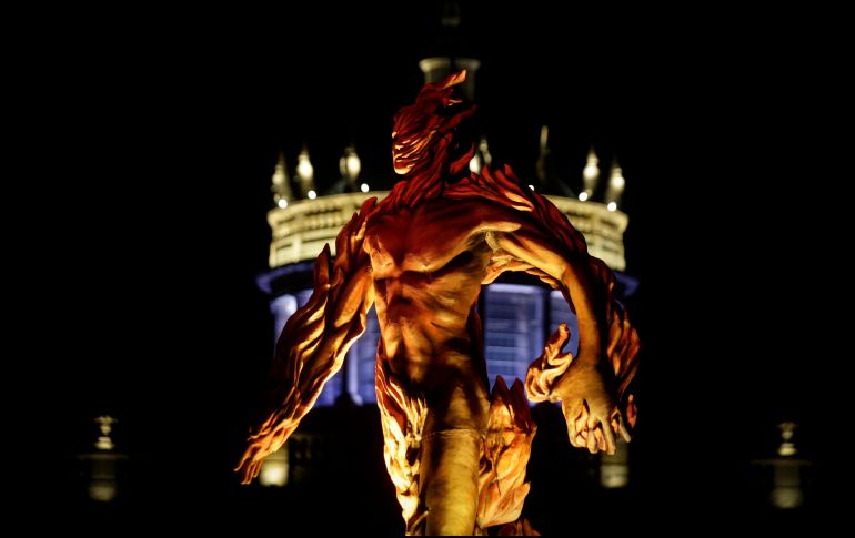 Representación 3D de “El hombre en llamas”, de José Clemente Orozco. EL INFORMADOR/F. Atilano