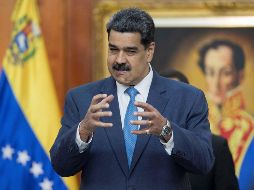 El presidente de Venezuela, Nicolás Maduro, ofrece una rueda de prensa con medios internacionales este viernes, en Caracas. EFE/R. Peña