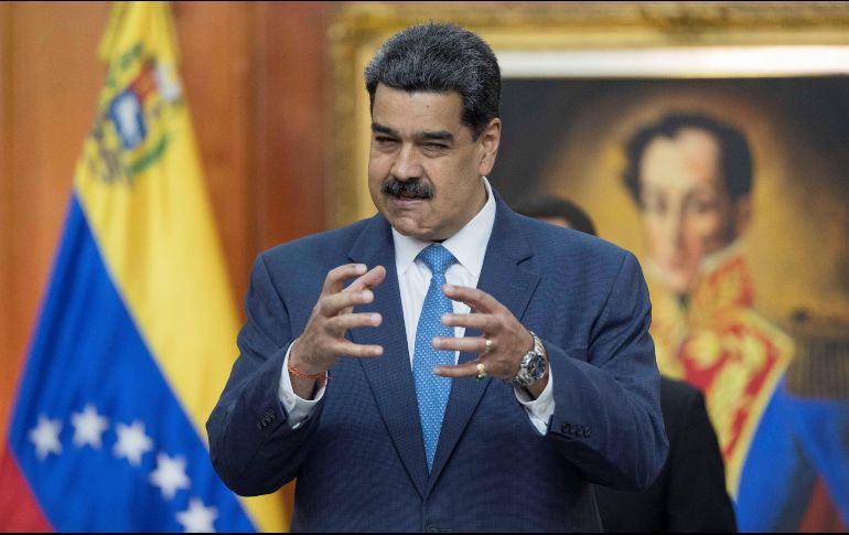 El presidente de Venezuela, Nicolás Maduro, ofrece una rueda de prensa con medios internacionales este viernes, en Caracas. EFE/R. Peña