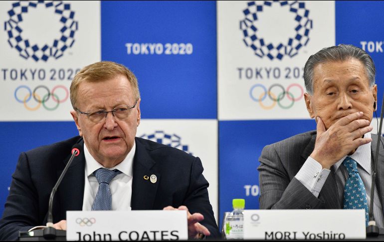 John Coates y Yoshiro Mori aseguraron que la organización de los Juegos sigue su marcha conforme a lo planeado. AFP/K. Nogi