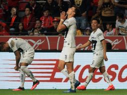 Con este resultado, Pumas llegó a 14 unidades y asumió el liderato de la tabla general. AFP/R. Vázquez