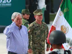 En la inauguración de la base en Lagos de Moreno, el Presidente López Obrador aseguró que la Guardia Nacional trabaja de manera coordinada con el Gobierno de Jalisco para garantizar la seguridad. NOTIMEX/F. Estrada