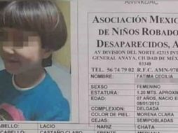 Fátima desapareció el 11 de febrero. Asociación Mexicana de Niños Desaparecidos