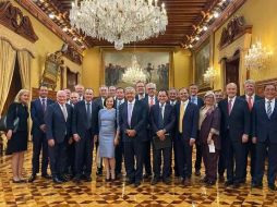 López Obrador compartió una imagen con los directivos en Palacio Nacional. TWITTER@/lopezobrador_