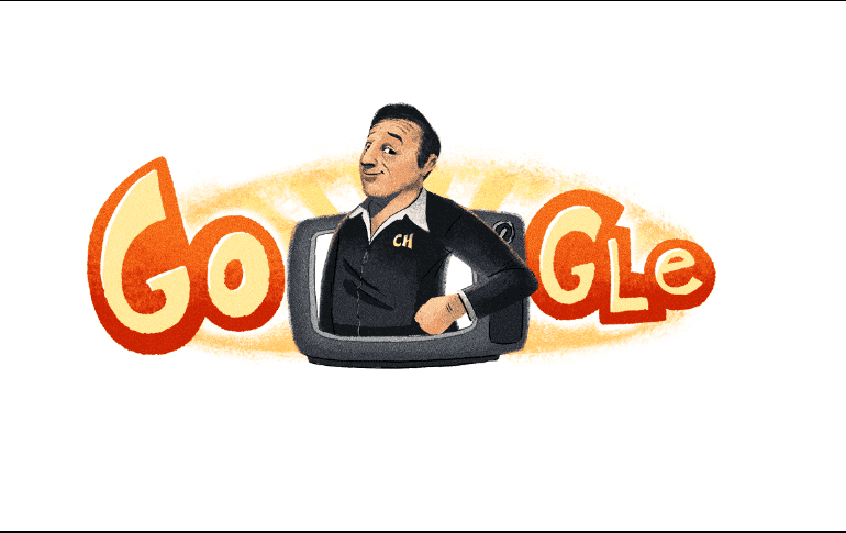 Google colgó la imagen animada de Roberto Gómez Bolaños mientras sale de una televisión. ESPECIAL / google.com