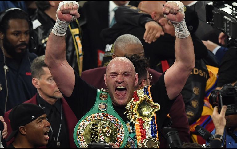 CAMPEÓN. Tyson Fury se convirtió en nuevo campeón de peso completo del Consejo Mundial de Boxeo. AFP
