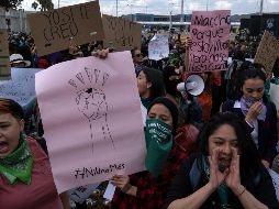 Mujeres se manifestaron en Tijuana contra de la violencia de género, el pasado 21 de febrero. AFP/ARCHIVO