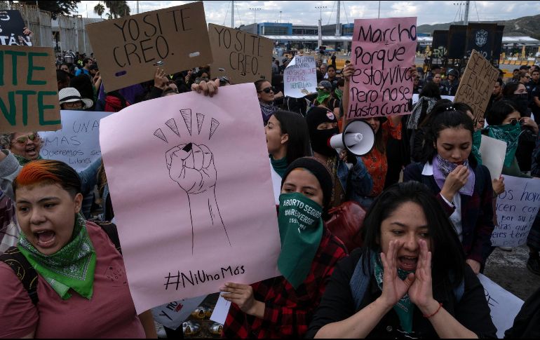 Mujeres se manifestaron en Tijuana contra de la violencia de género, el pasado 21 de febrero. AFP/ARCHIVO