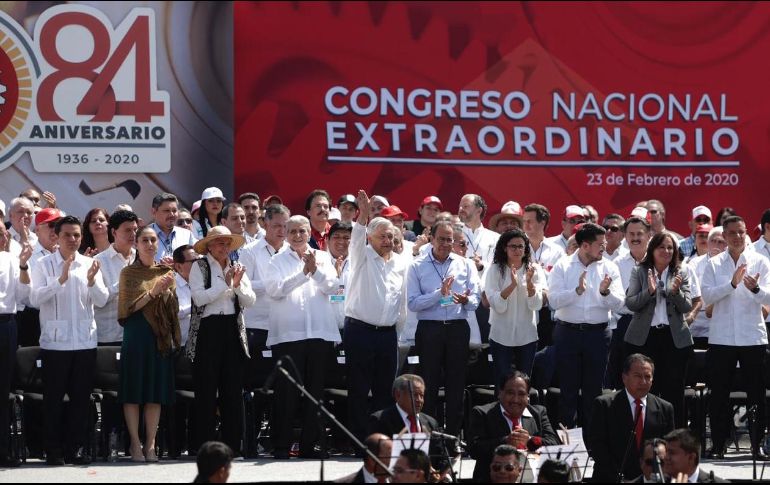 El Presidente López Obrador encabeza el congreso y celebración por el 84 aniversario de la CTM. SUN/I. Stephens