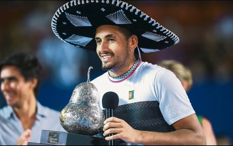 Defensa. El australiano Nick Kyrgios es el más reciente campeón del Abierto Mexicano de Tenis. IMAGO7