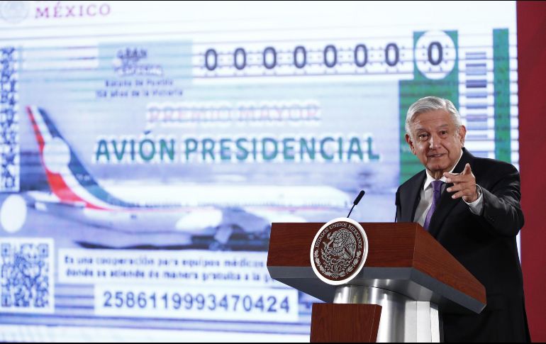 La rifa del avión presidencial se realiza el 15 de septiembre; cada boleto tendrá costo de 500 pesos. EFE / ARCHIVO