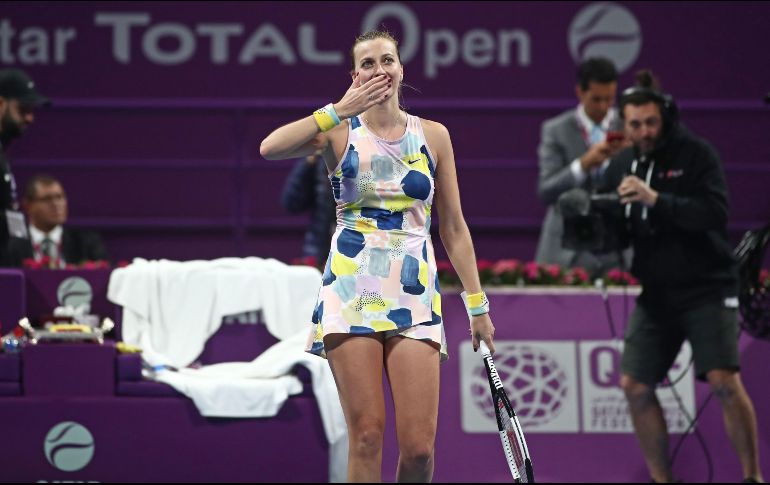 Petra Kvitova enfrentará en la final a Aryna Sabalenka. AFP/K. Jaafar