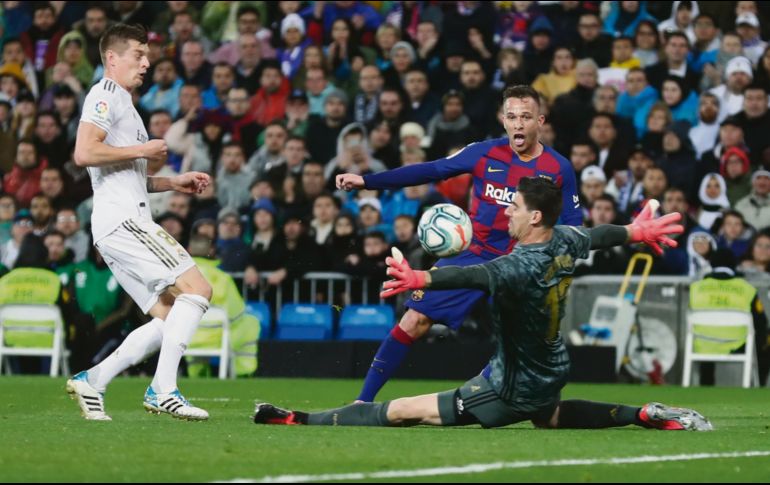 Figura. Thibaut Courtois fue clave para que el Madrid mantuviera el cero. AP • M. Fernández