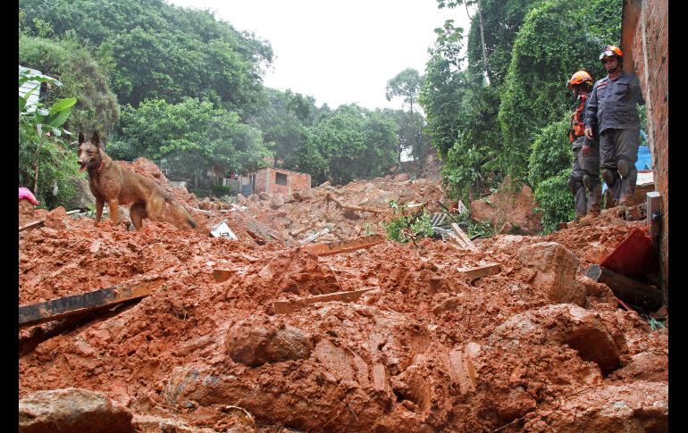 Vista de los daños causados en la ciudad de Guaruja; detallan que más de cinco mil personas abandonaron sus hogares. EFE/F. Luz