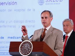 Hugo López-Gatell, subsecretario de Prevención y Promoción de la Salud, habla durante la conferencia matutina del Presidente Andrés Manuel López Obrador en Palacio Nacional. SUN/B. Fregoso