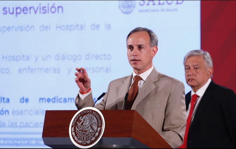 Hugo López-Gatell, subsecretario de Prevención y Promoción de la Salud, habla durante la conferencia matutina del Presidente Andrés Manuel López Obrador en Palacio Nacional. SUN/B. Fregoso