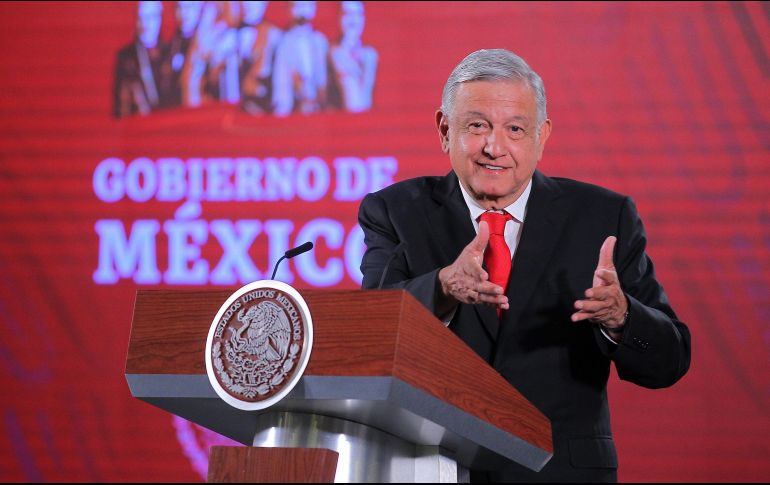 En conferencia de prensa en Palacio Nacional, López Obrador reitera que el 9 de marzo habrá total libertad y sin riesgo de que se sancione a ninguna trabajadora del gobierno federal por unirse al Paro Nacional de Mujeres. NTX / I. Hernández