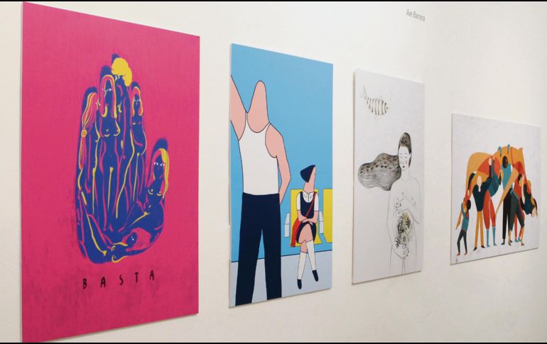 DIVERSIDAD. Todas las piezas, aunque retratan la violencia de género, tienen una construcción diversa en cuanto a ideas, colores, texturas y mensajes. Cada autora imprime su sello personal y testimonial. EL INFORMADOR/E. Barrera