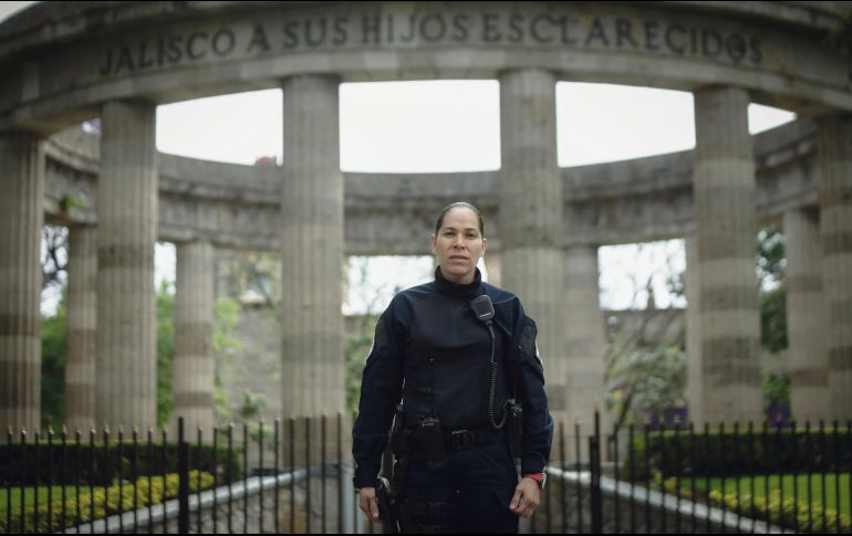 Policía al mando. Gracias a su capacidad, Zaira Franco fue de las primeras comandantes mujeres de la Policía tapatía.  EL INFORMADOR • F. Atilano
