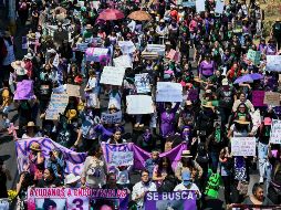 Marcha en Nezahualcóyotl en protesta ante la violencia y la desigualdad en la que viven las mujeres del Estado de México. NTX/K. Melo