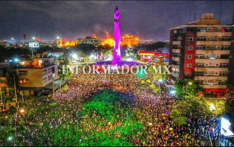 El Gobierno de Guadalajara y del Estado reportaron saldo blanco en la manifestación que congregó a 35 mil mujeres. EL INFORMADOR / DRONE TÚ VUELAS YO VOY