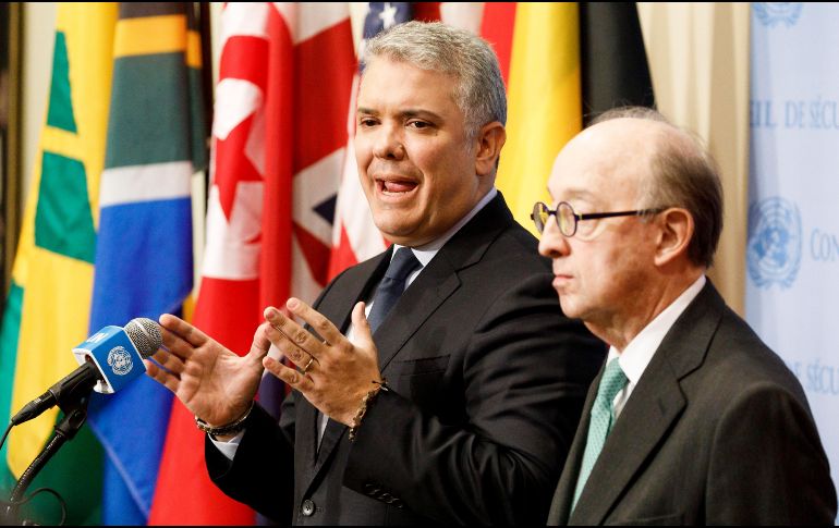 Iván Duque, presidente de Colombia, se reunió con António Guterres, secretario general de la ONU. EFE/J. Lane