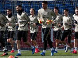 El conjunto merengue de futbol entrenaba de cara al duelo de Champions ante el Manchester City. TWITTER/@realmadrid